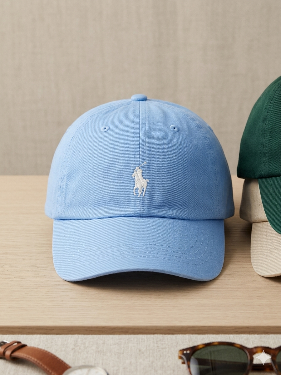 RL Sun Cap (Small Pony) - Light Blue