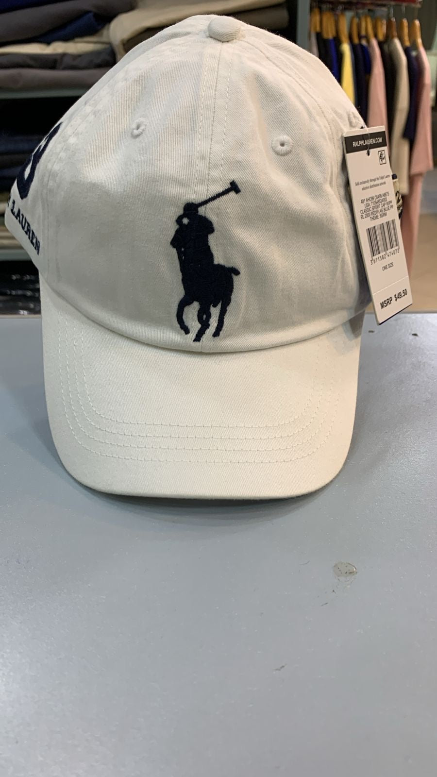 RL Sun Cap - White (Black Logo)