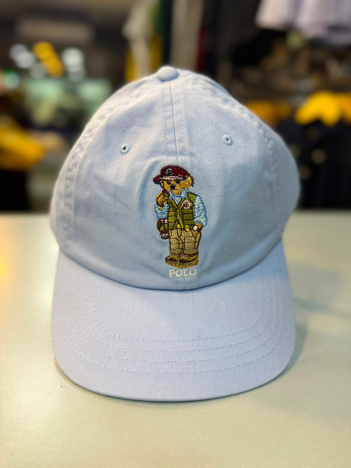 RL Bear Sun Cap - Austin Blue (Green Logo)