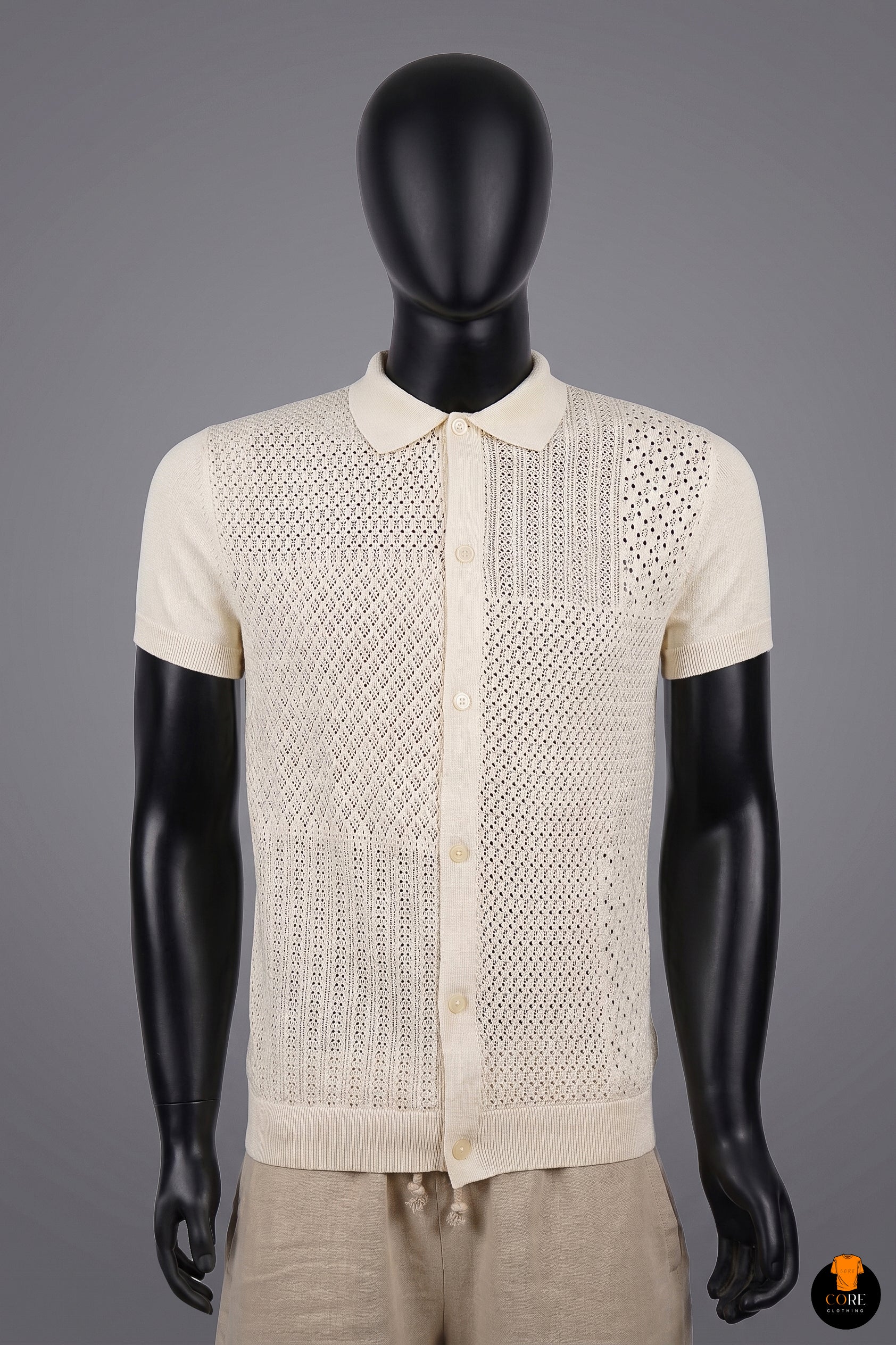 Gp Cardigan Polo Shirt - White
