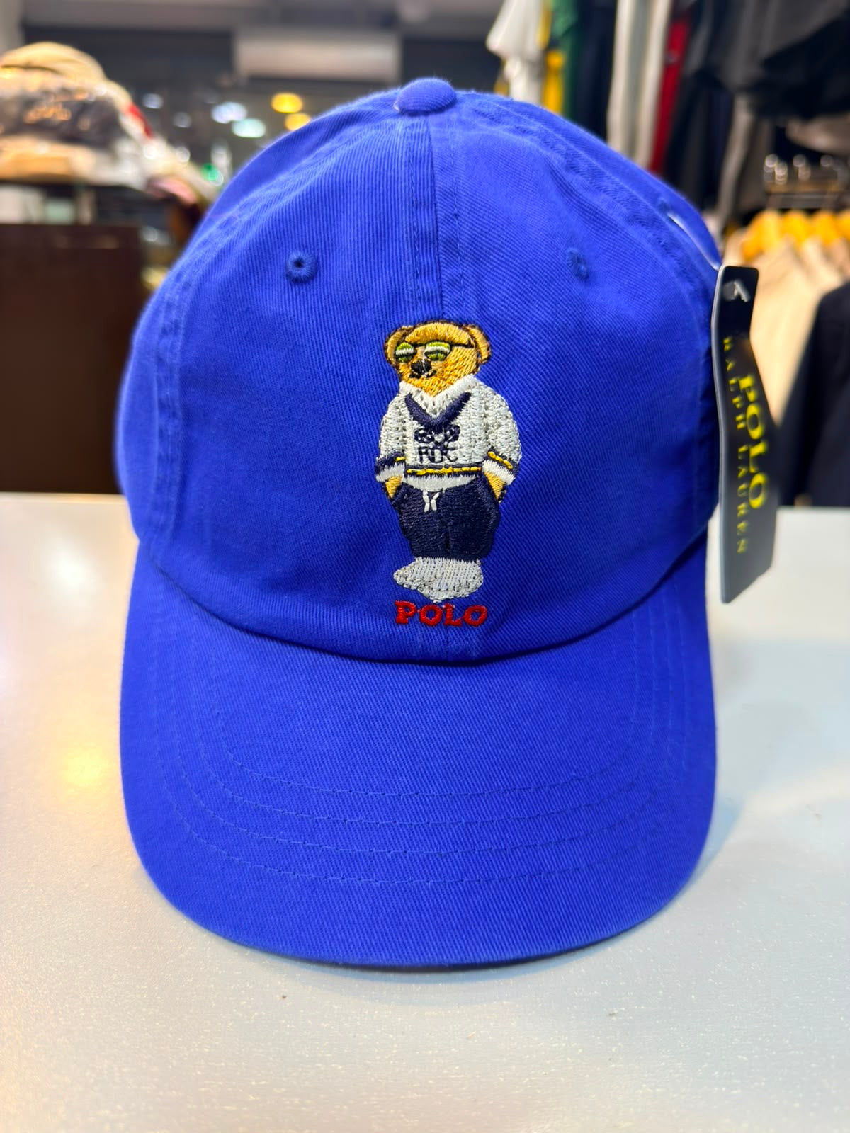 RL Bear Sun Cap - Royal Blue (White Logo)