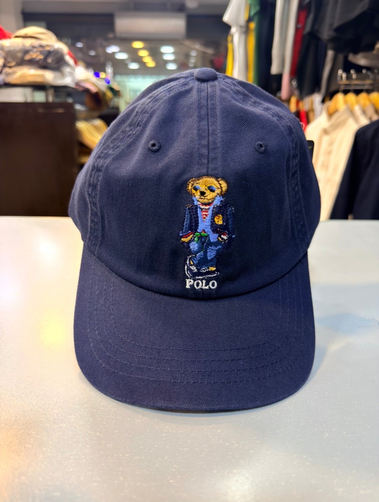 RL Bear Sun Cap - Navy Blue (Blue Logo)