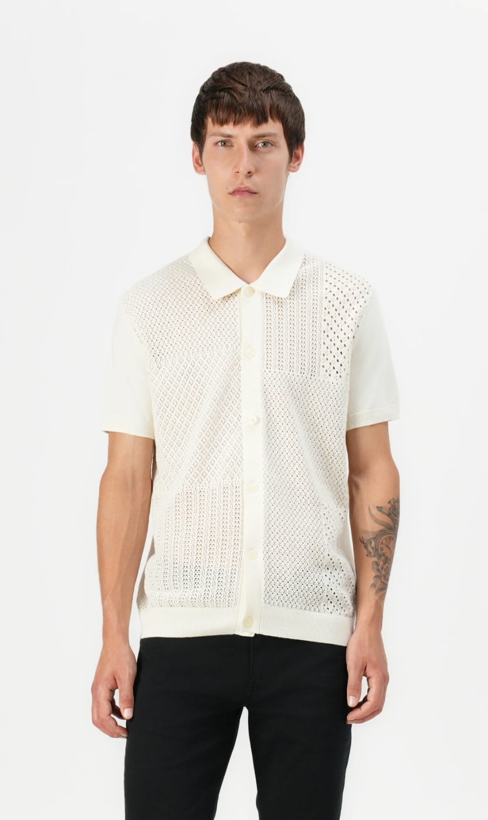 Gp Cardigan Polo Shirt - White
