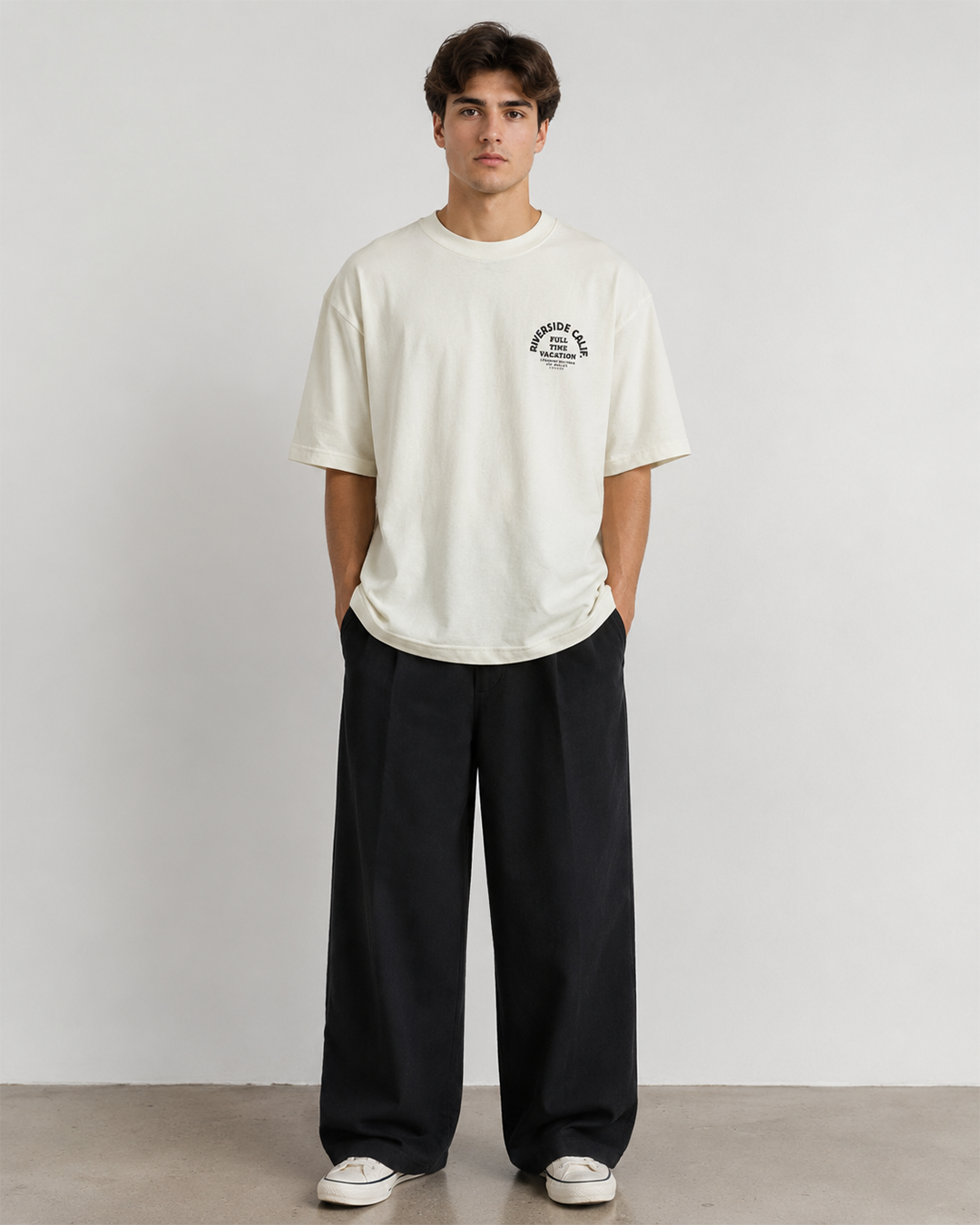 P&B Oversized T Shirt- Creamy White