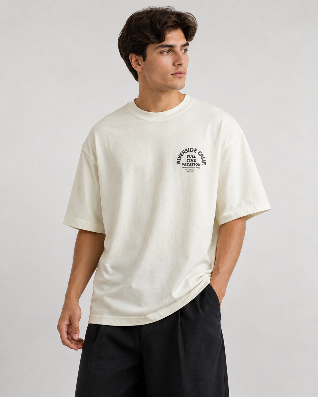 P&B Oversized T Shirt- Creamy White
