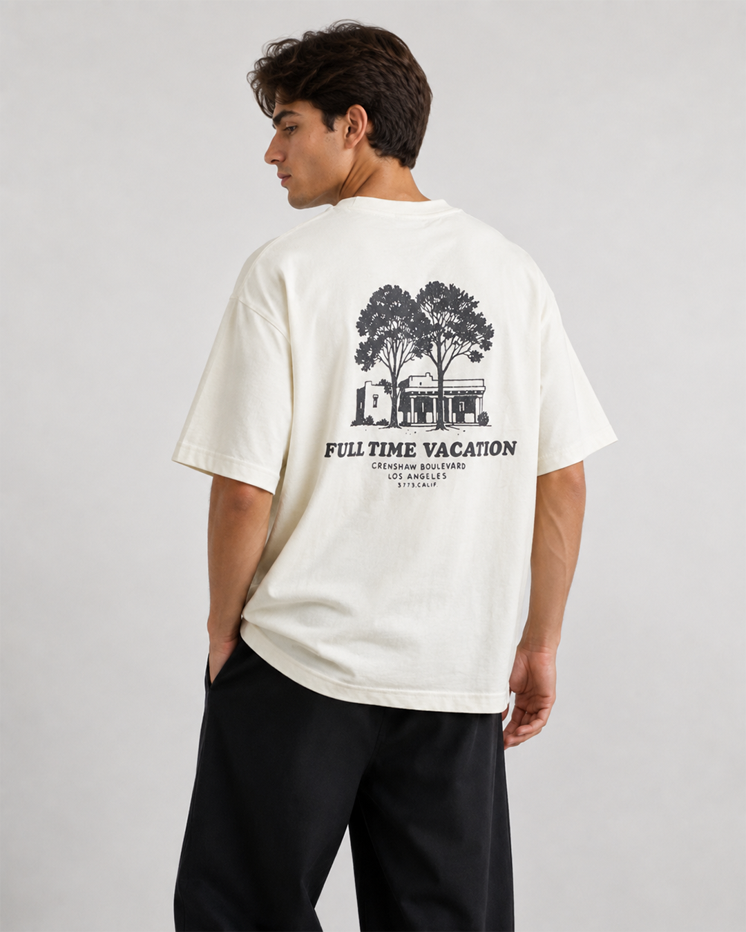 P&B Oversized T Shirt- Creamy White