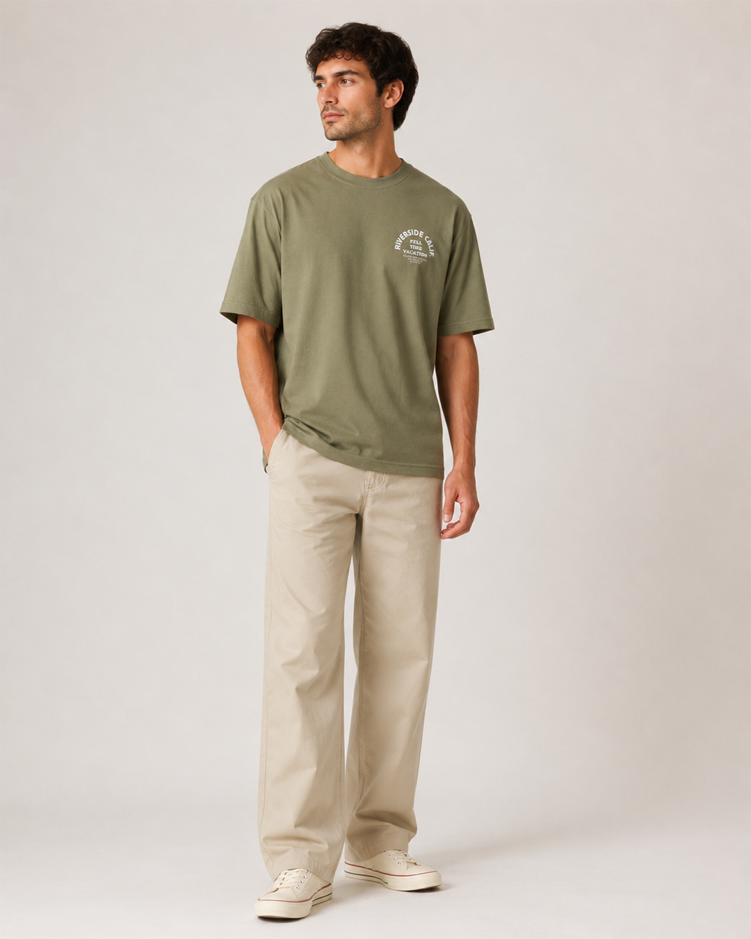 P&B Oversized T Shirt- Olive Green