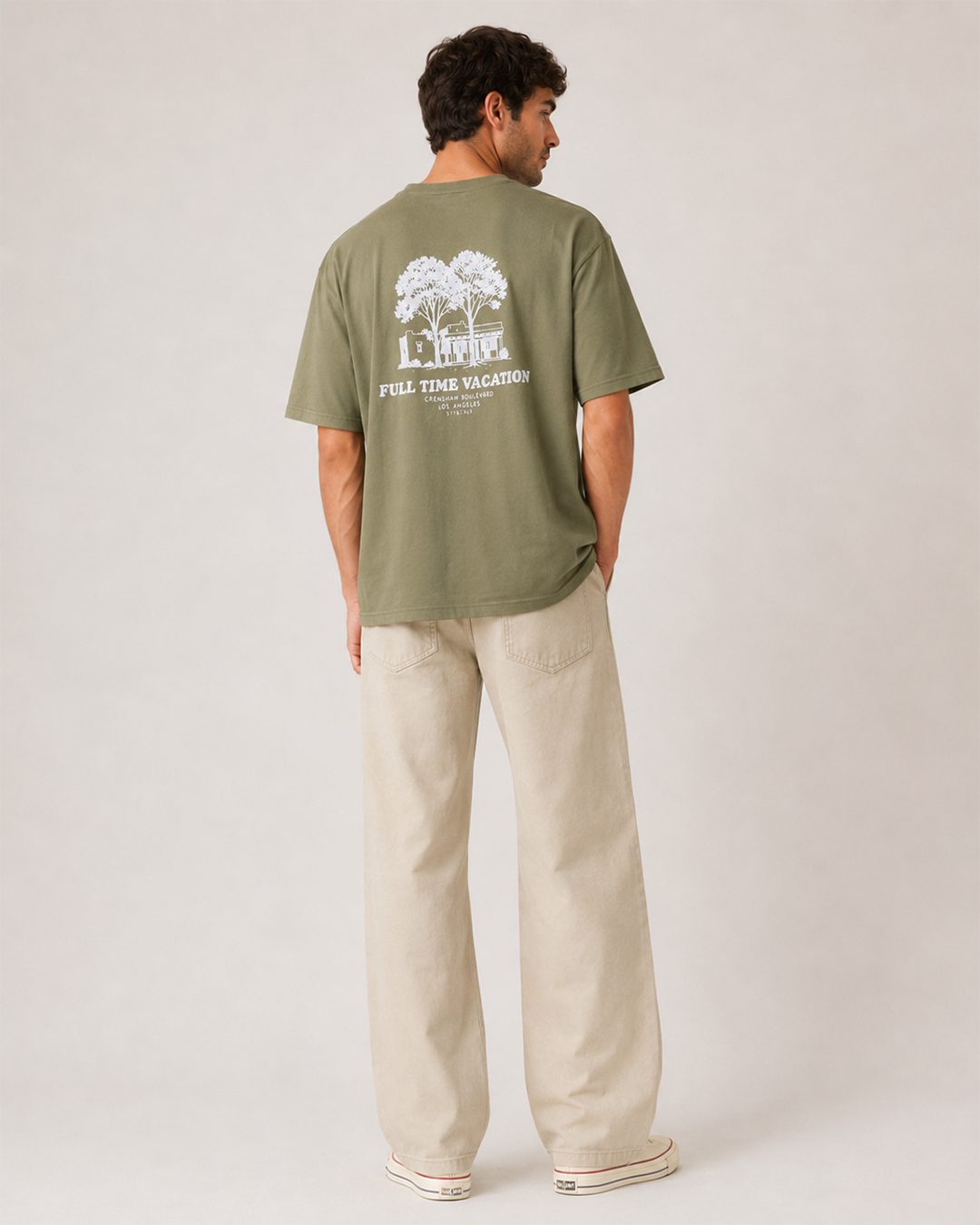P&B Oversized T Shirt- Olive Green