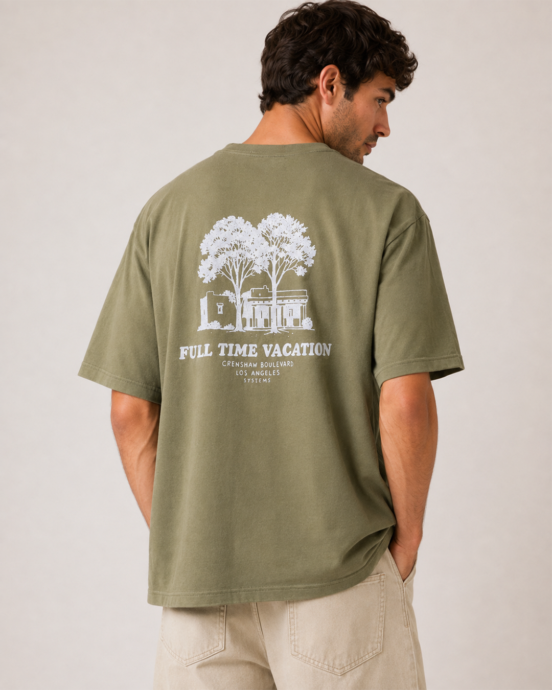P&B Oversized T Shirt- Olive Green