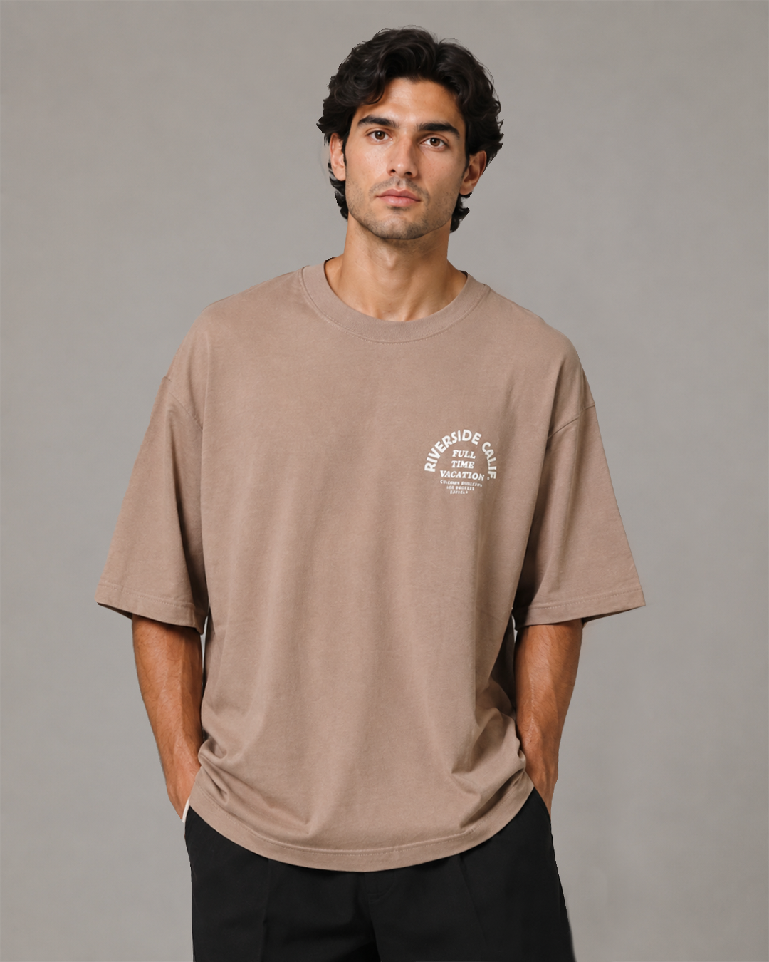 P&B Oversized T Shirt- Light Brown