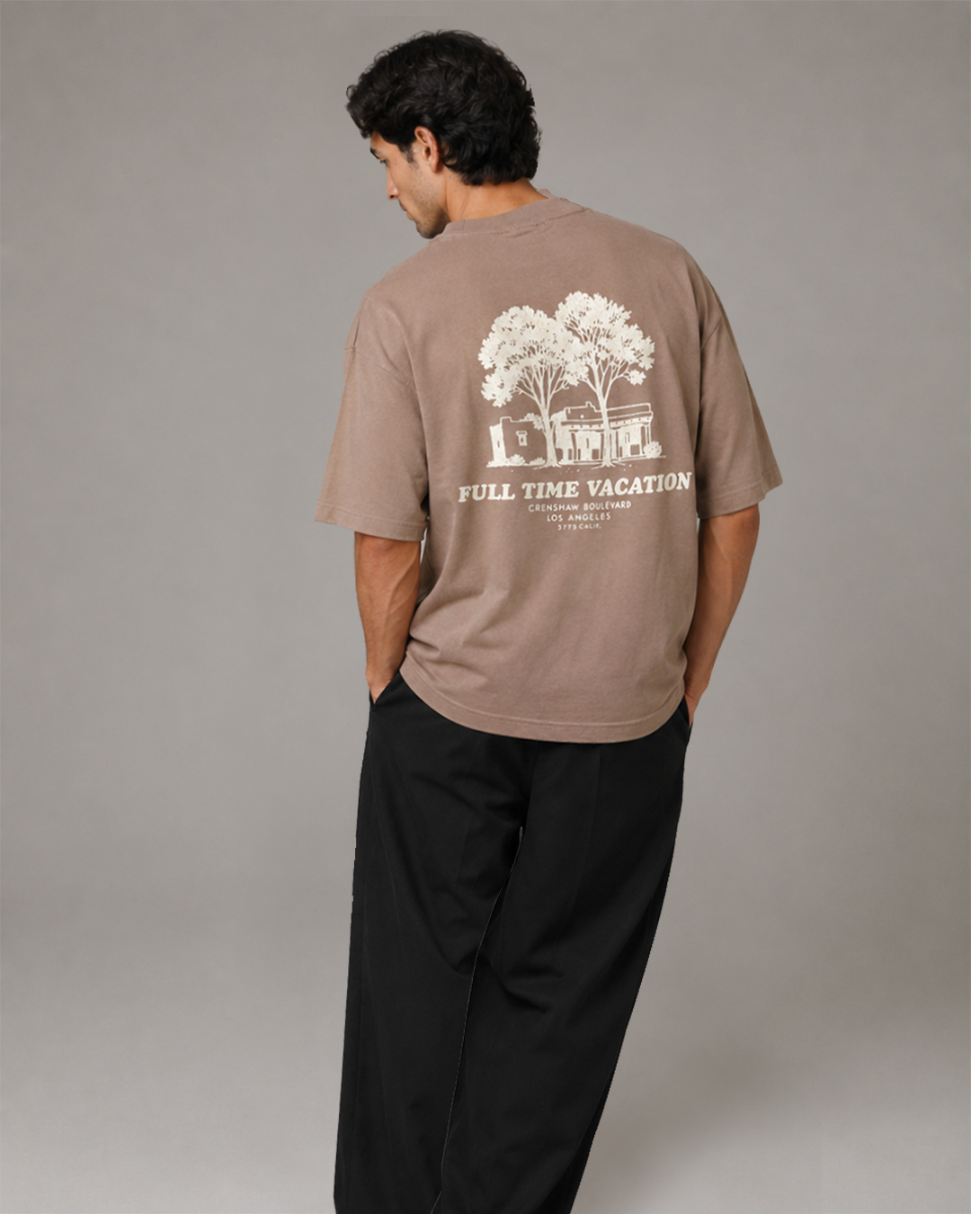 P&B Oversized T Shirt- Light Brown