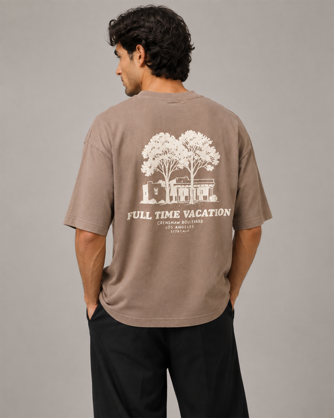 P&B Oversized T Shirt- Light Brown