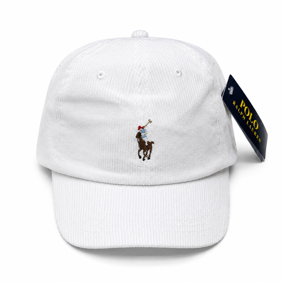 RL Corduroy Cap- White