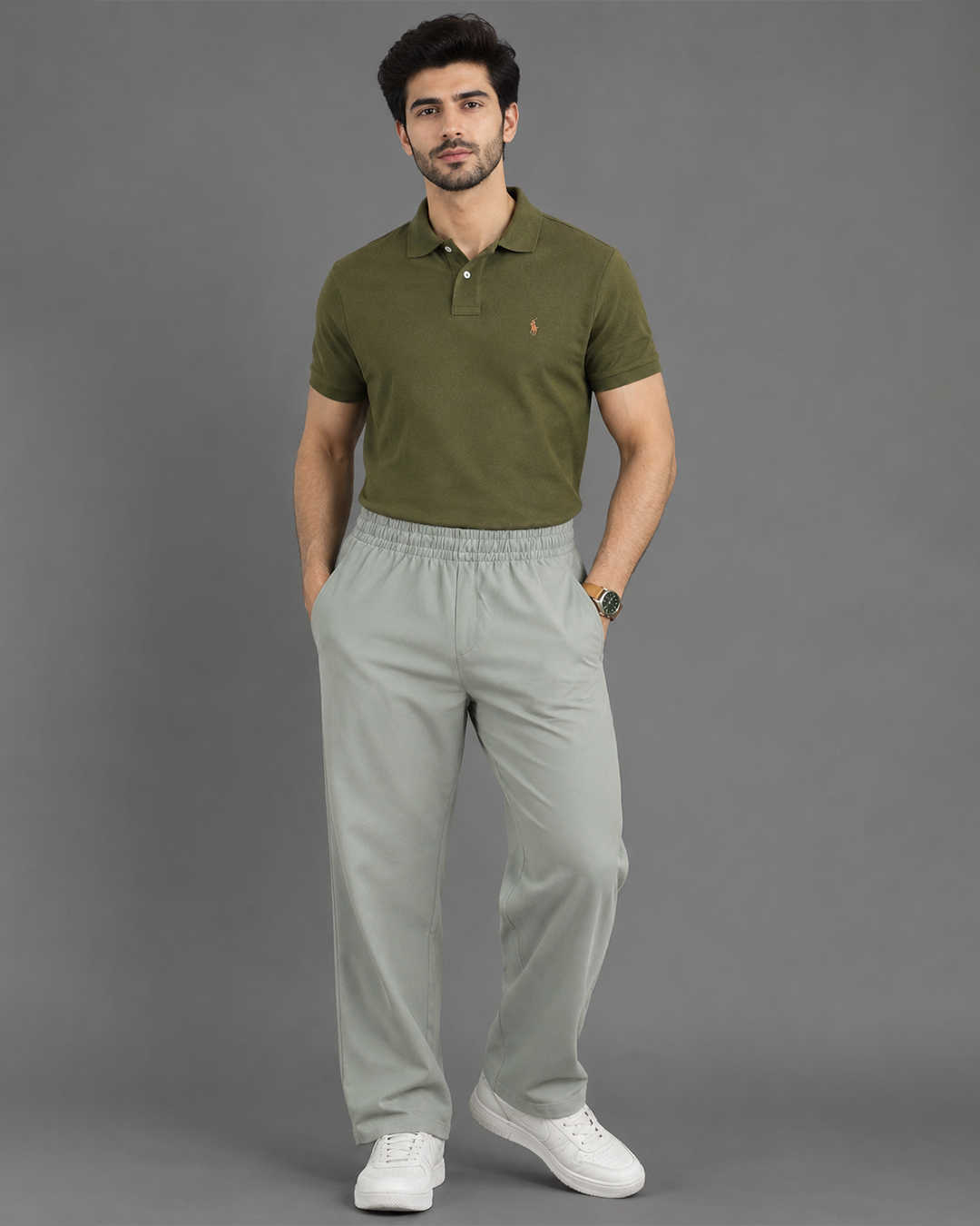 Brshka Pique Trouser Unisex - Green