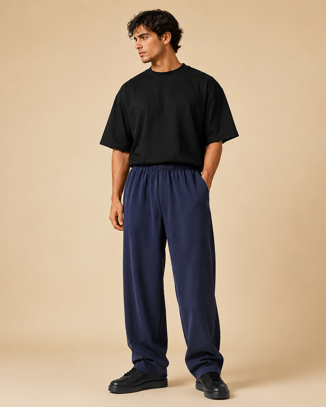 Brshka Pique Trouser Unisex - Navy Blue