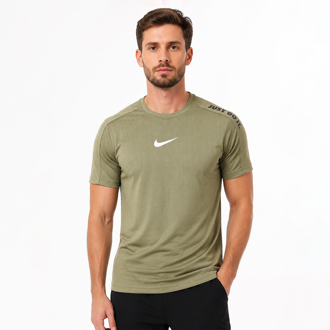 Nk Dri Fit T Shirt- Olive Green
