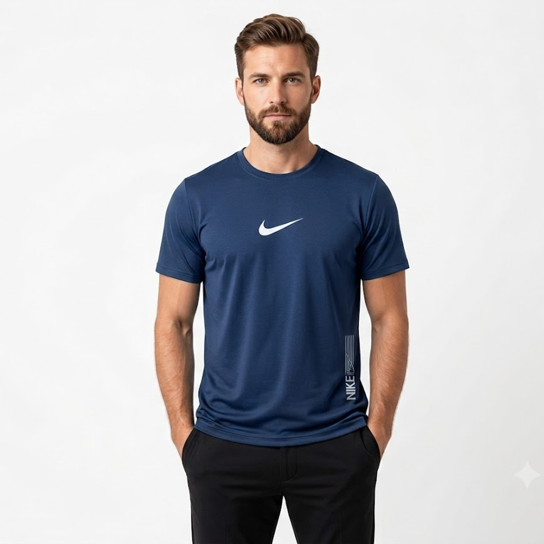 Nk Dri Fit T Shirt- Navy Blue