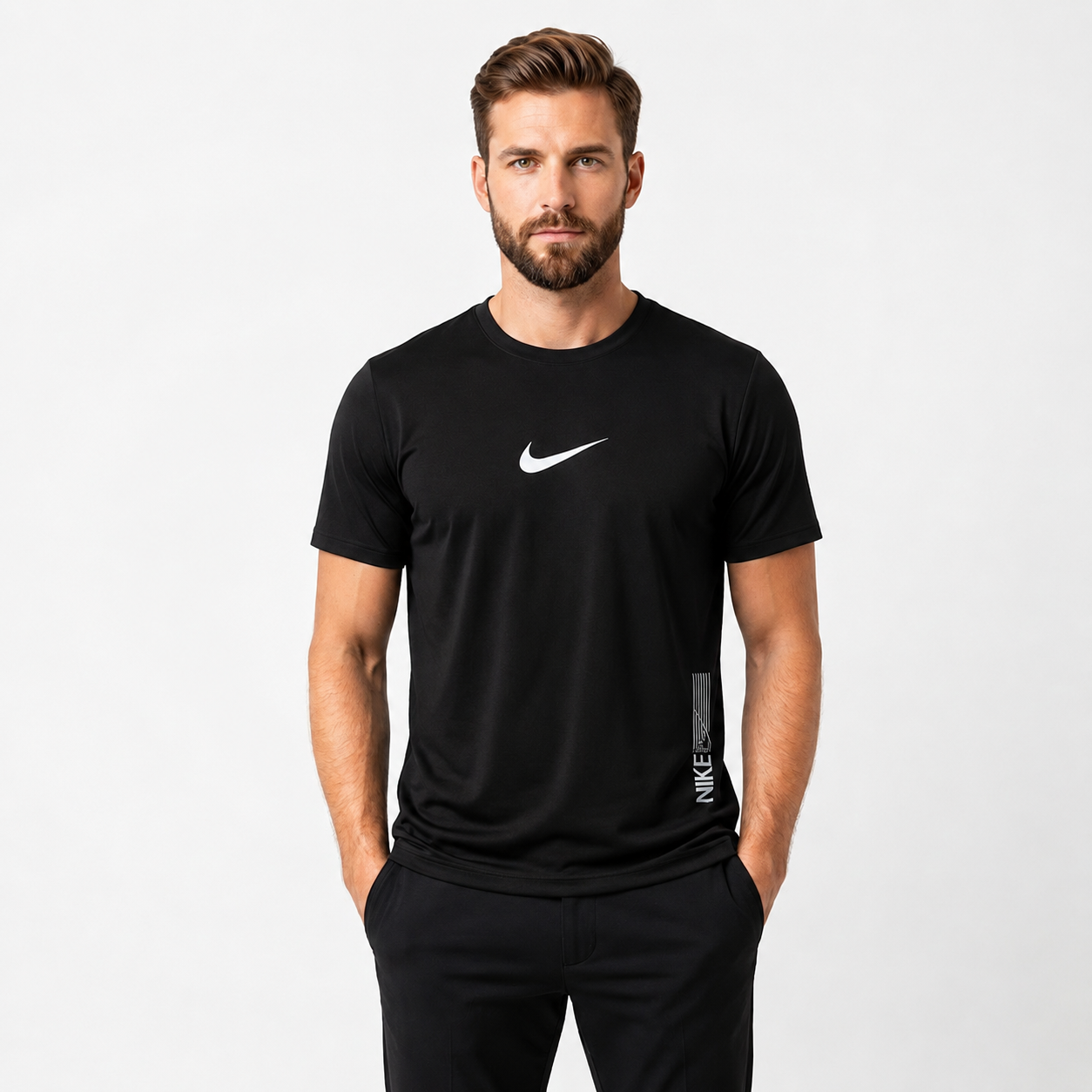 Nk Dri Fit T Shirt- Black