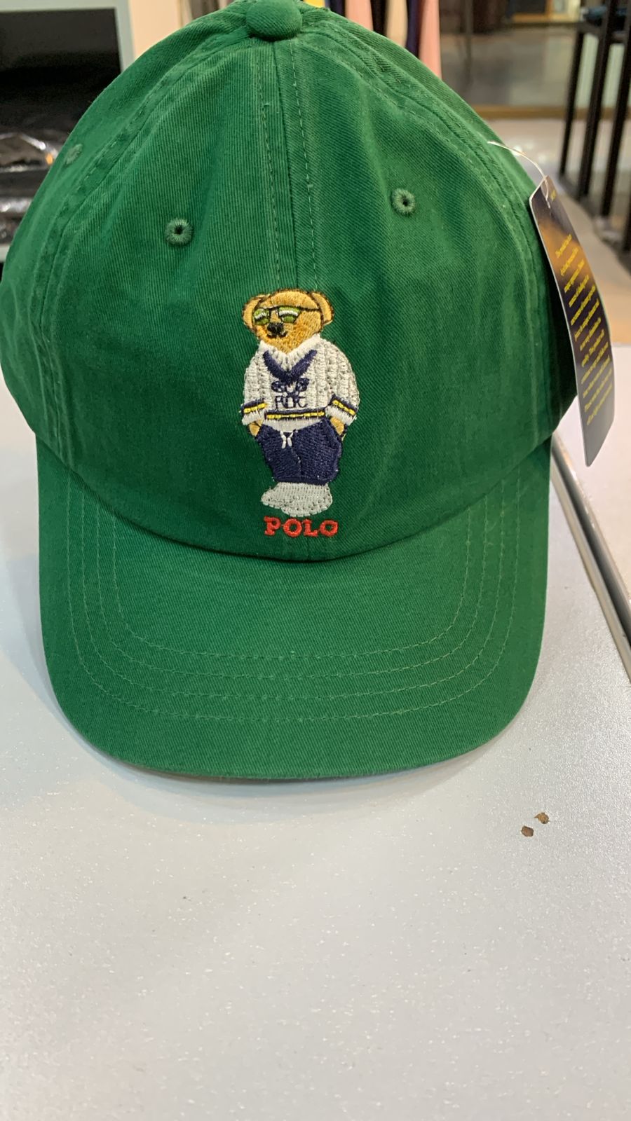 RL Bear Sun Cap - Green (White Logo)