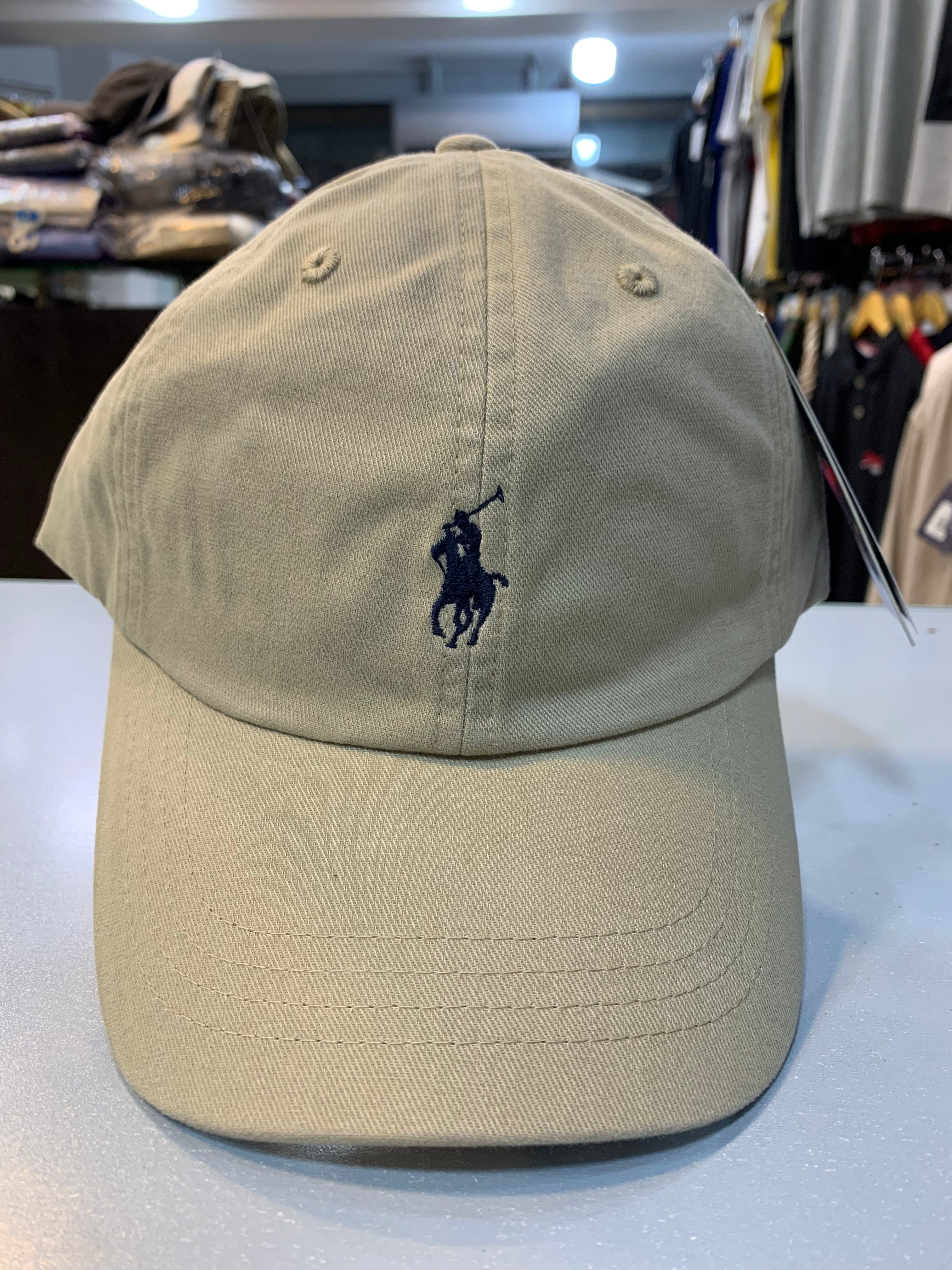 RL Sun Cap (Small Pony) - Khaki (Black Logo)