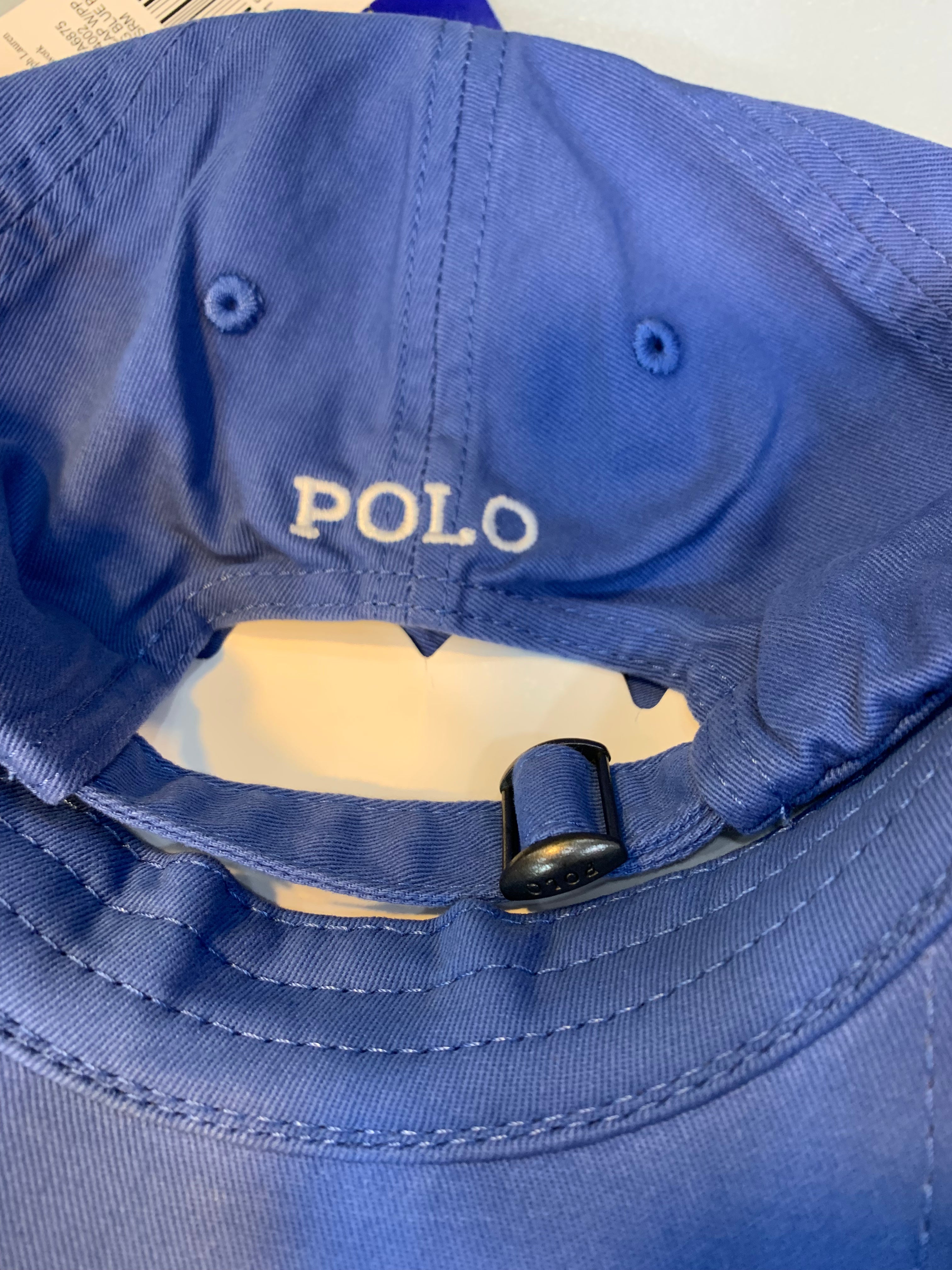 RL Sun Cap (Small Pony) - Medium Blue (White Logo)