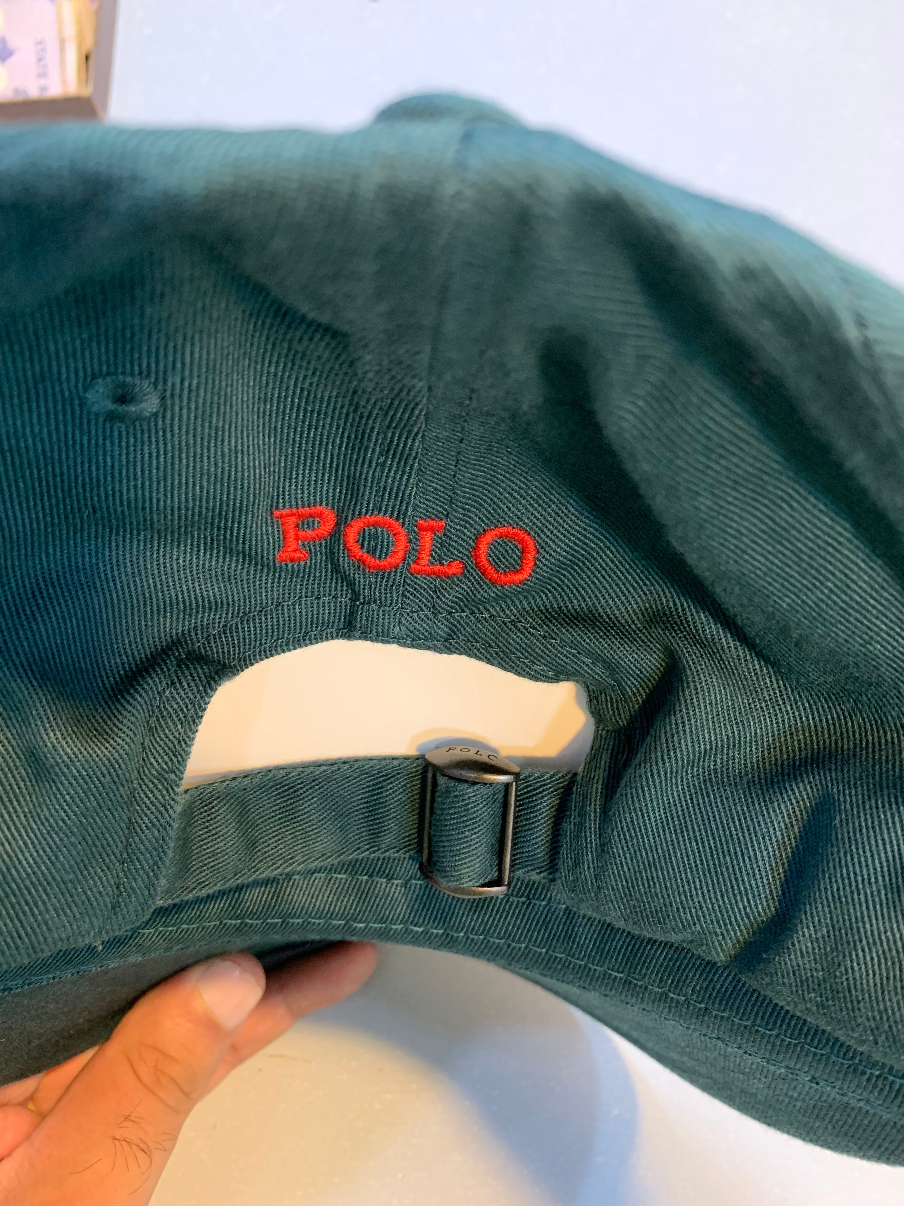 RL Sun Cap (Small Pony) - Dark Green (Red Logo)