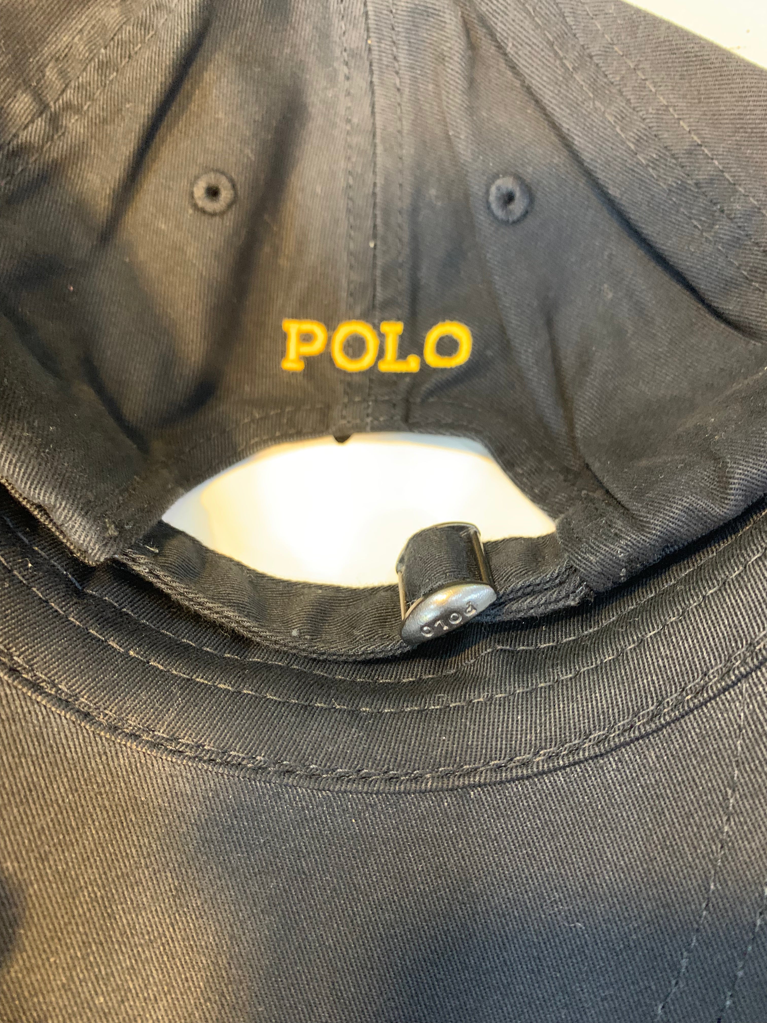 RL Sun Cap (Small Pony) - Black (Yellow Logo)