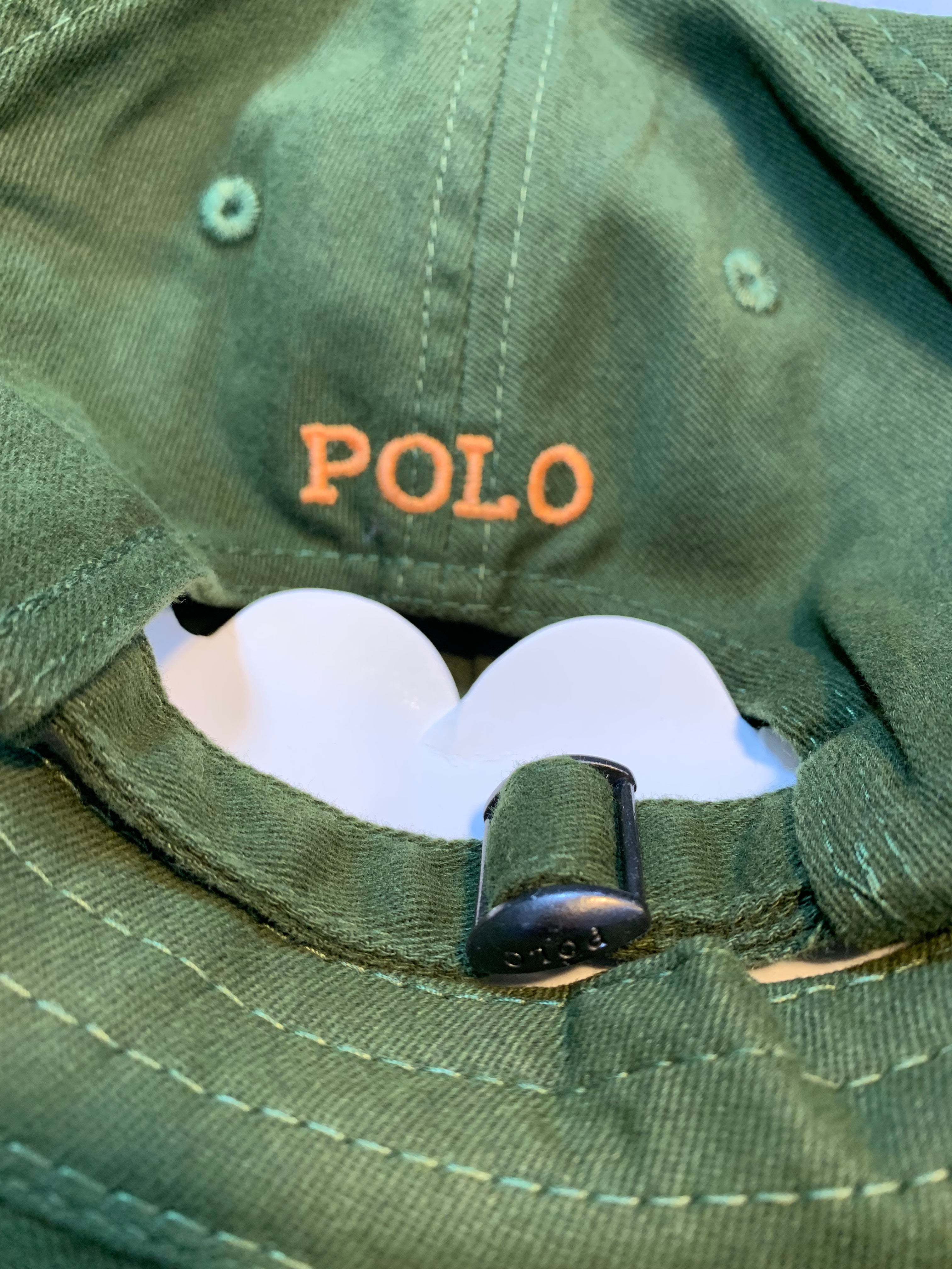 RL Sun Cap (Small Pony) - Olive Green (Orange Logo)