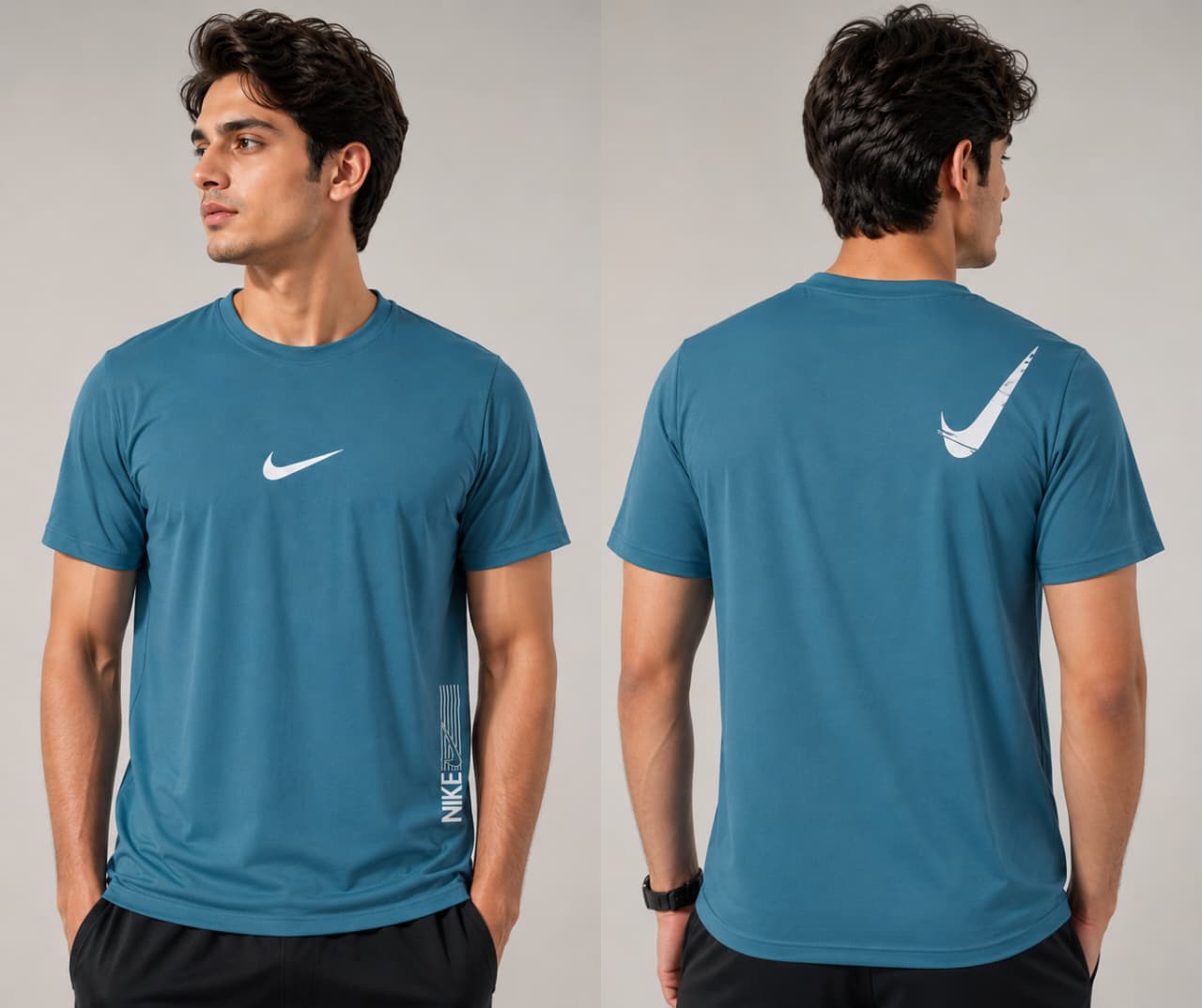Nk Dri Fit T Shirt- Turquoise Blue