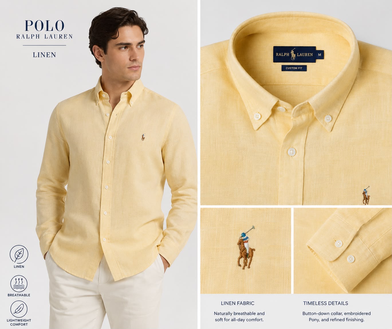 RL Linen Shirt - Light Yellow