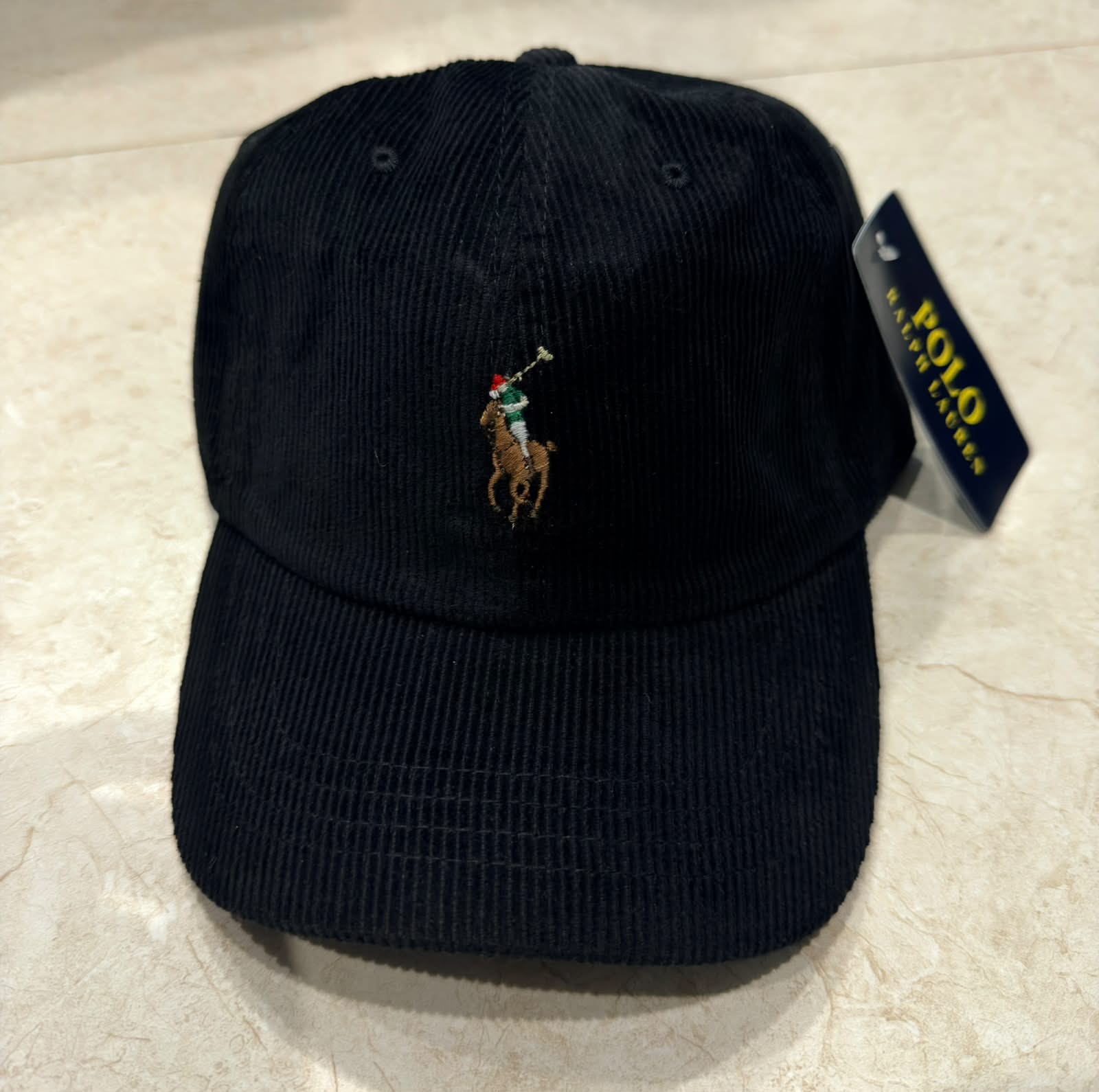 RL Corduroy Cap- Black