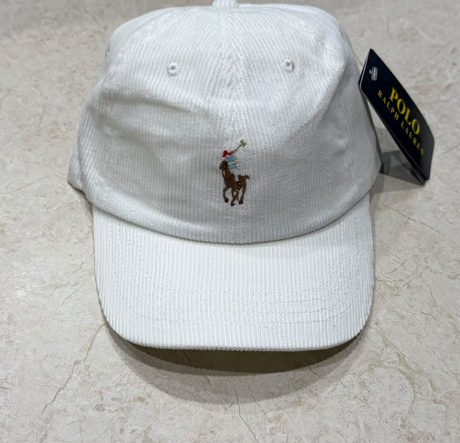 RL Corduroy Cap- White