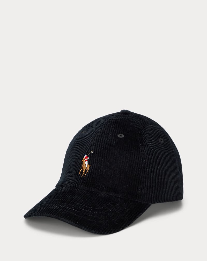 RL Corduroy Cap- Black