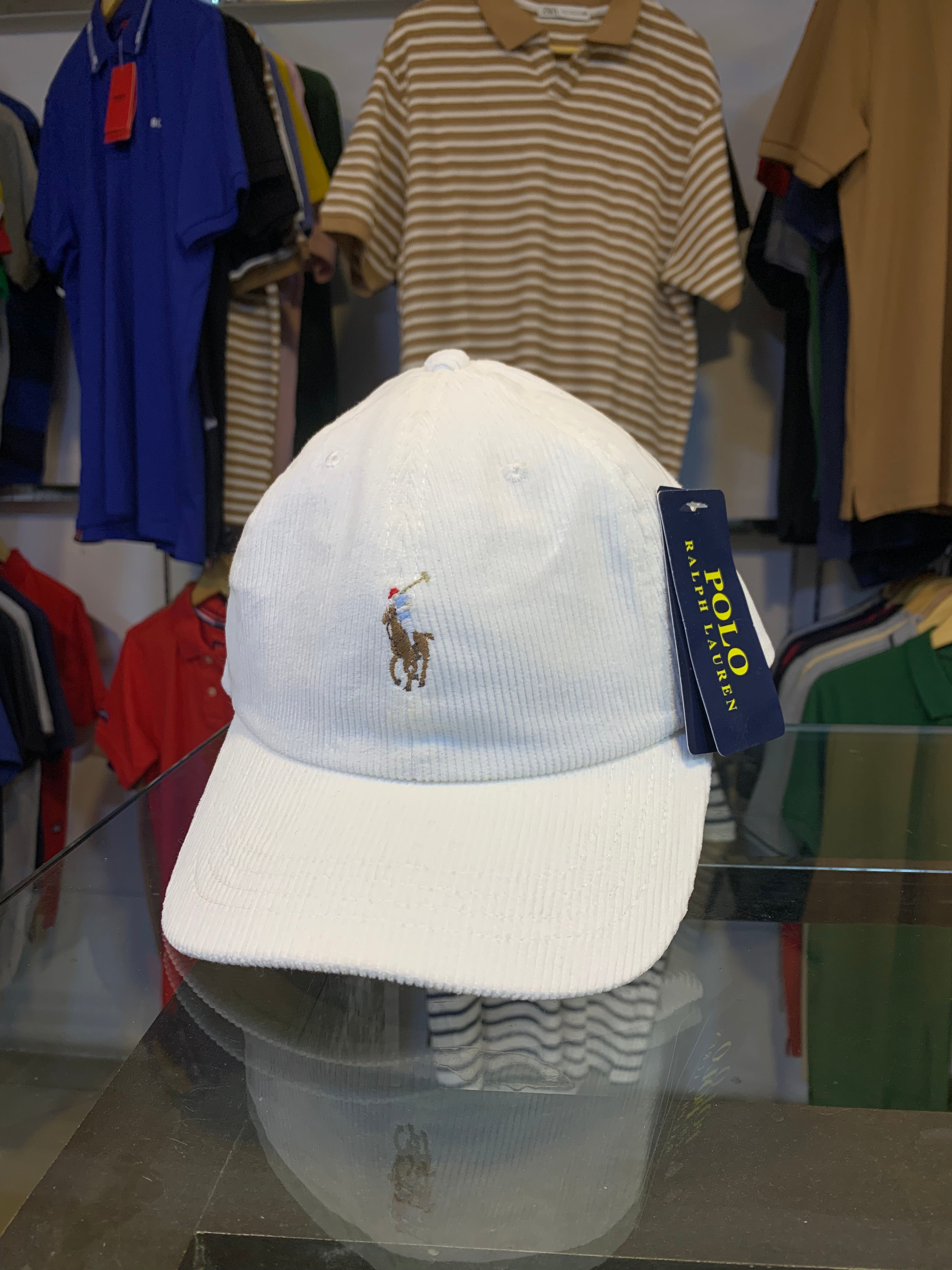 RL Corduroy Cap - White
