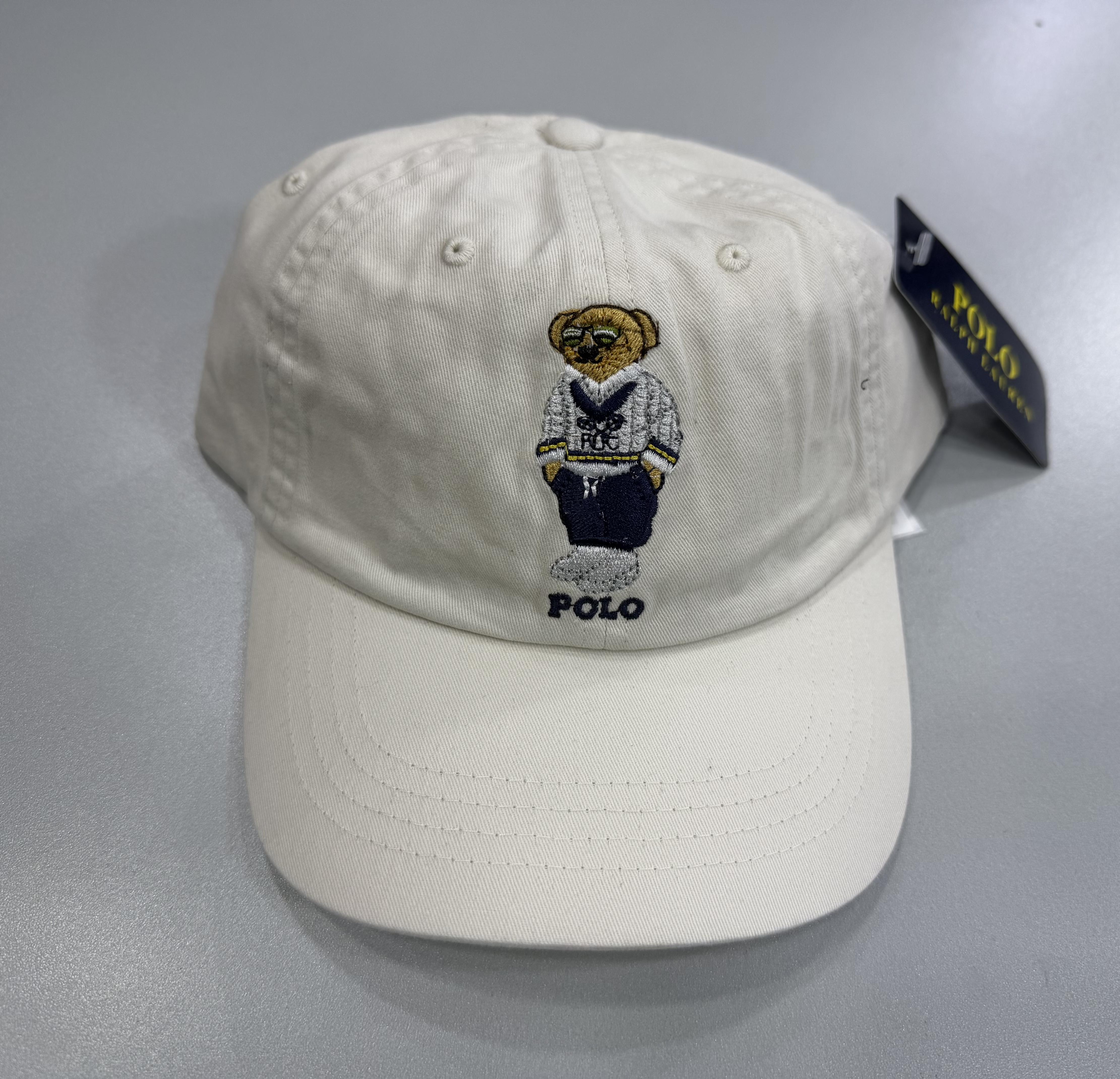 RL Bear Sun Cap - White