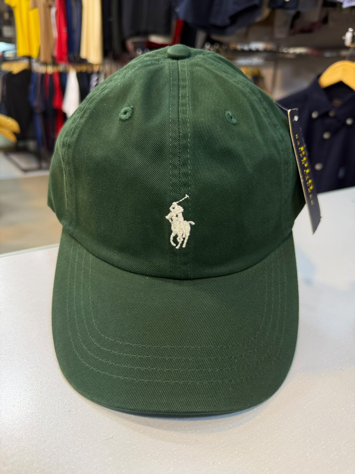 RL Sun Cap (Small Pony) - Green (White Logo)